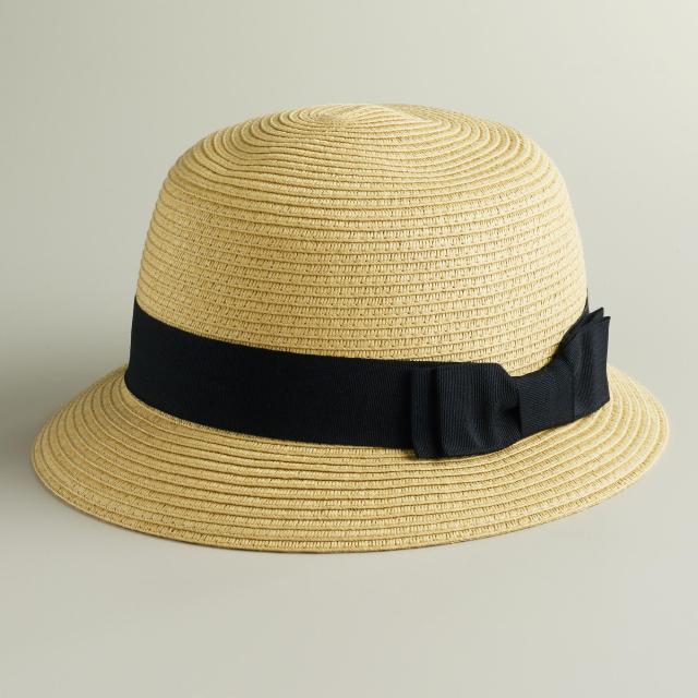 black bow bucket hat