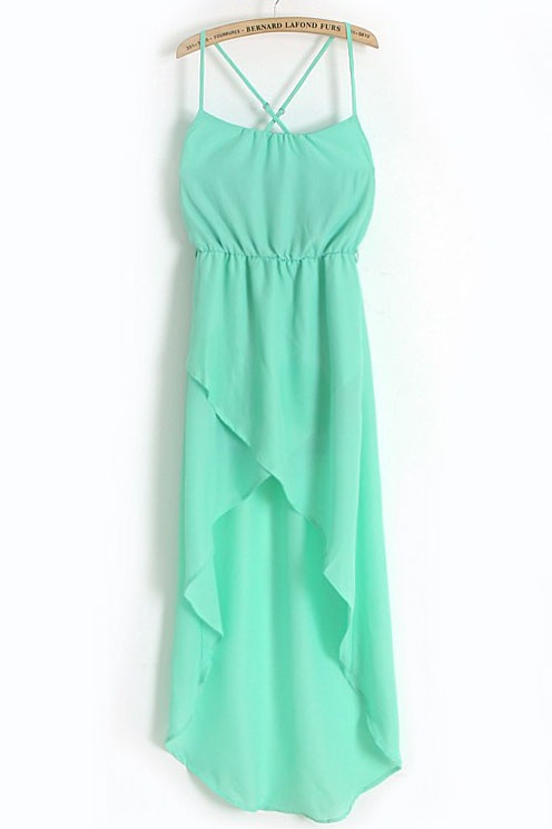 chiffon teal crossback