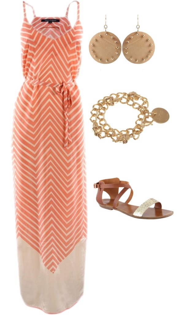 orange chevron sundress
