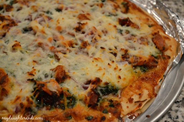 My Daughter and I bacon and kale pizza 1