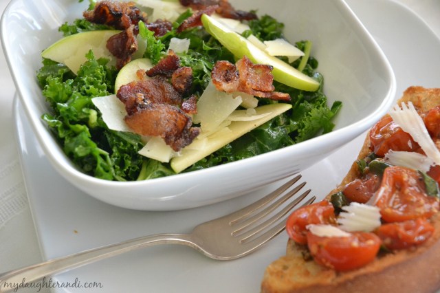 kale salad with roasted bruschetta 2 - My Daughter and I