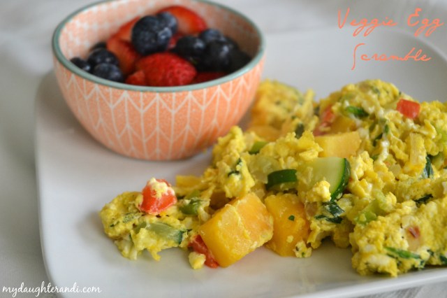 My Daughter and I- Veggie Egg Scramble
